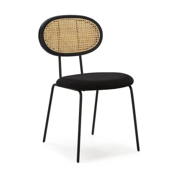 Nébulos, chaise contemporaine, velours noir