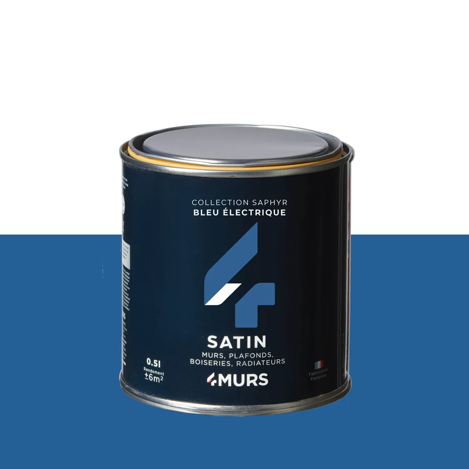 Saphyr Peinture Finition Peinture bleu électrique Satiné 0,5 L - 4MURS