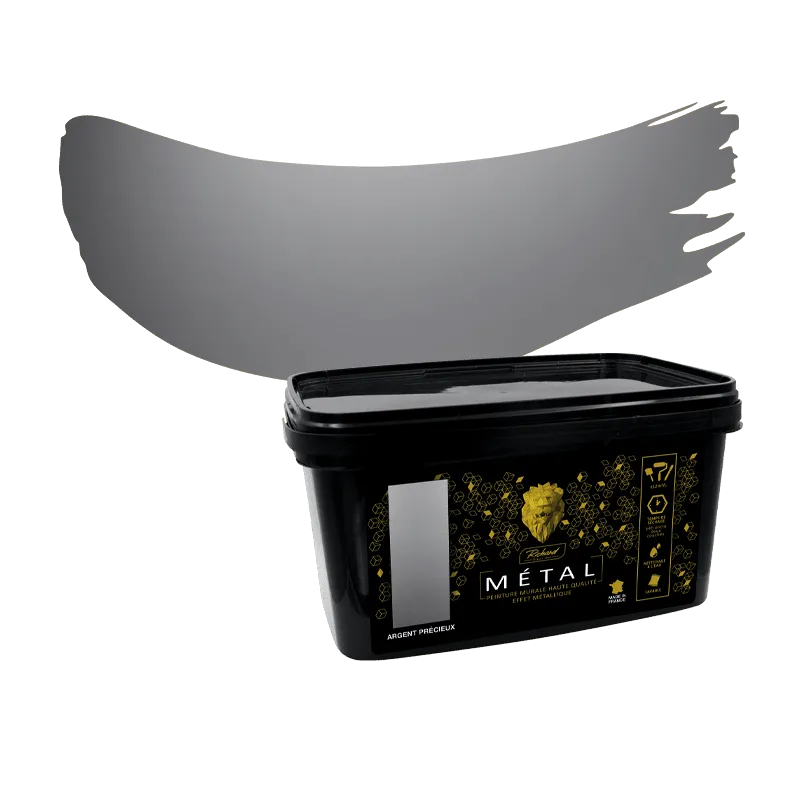 Richard Peinture METAL Peinture argent précieux Satiné 2 L - 4MURS