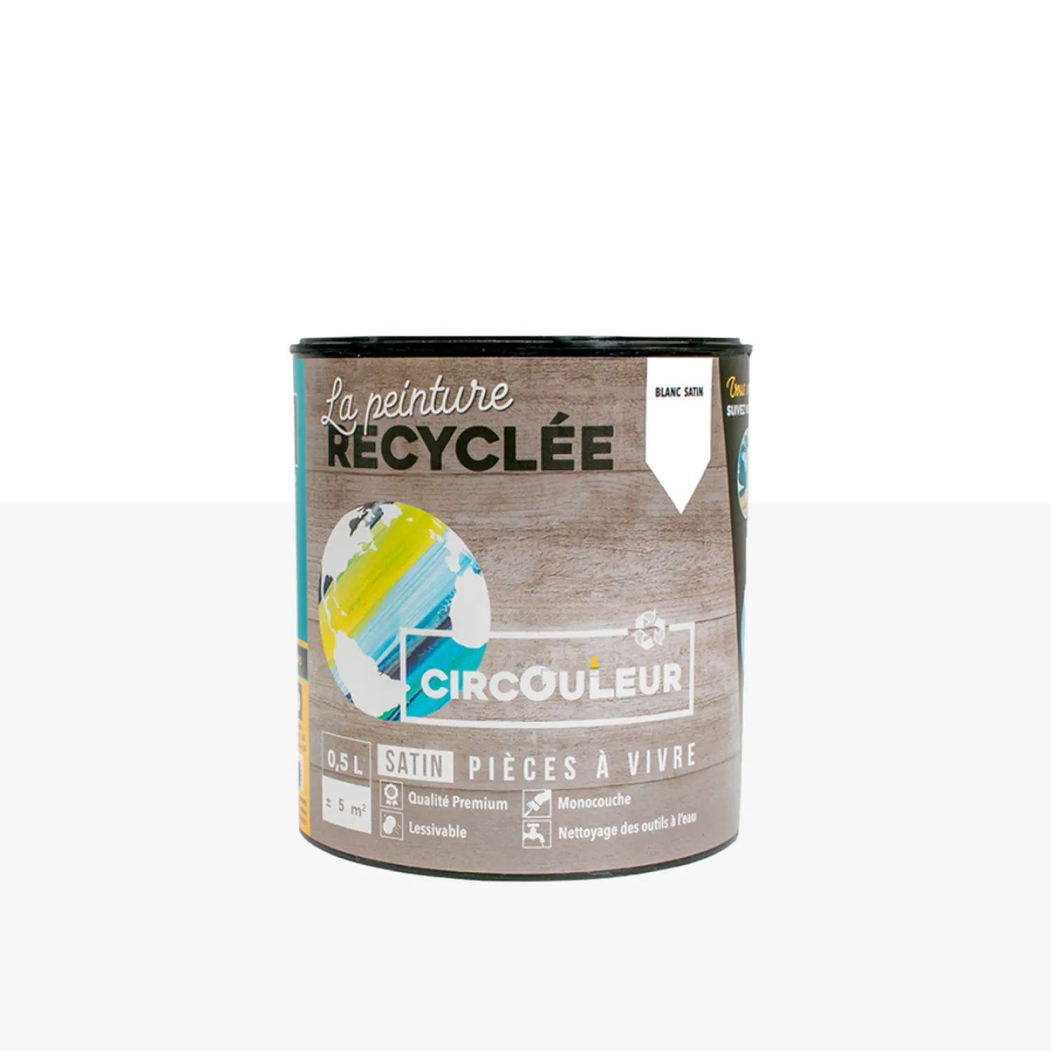CIRCOULEUR Peinture Peinture blanc Satiné 0,5 L - 4MURS