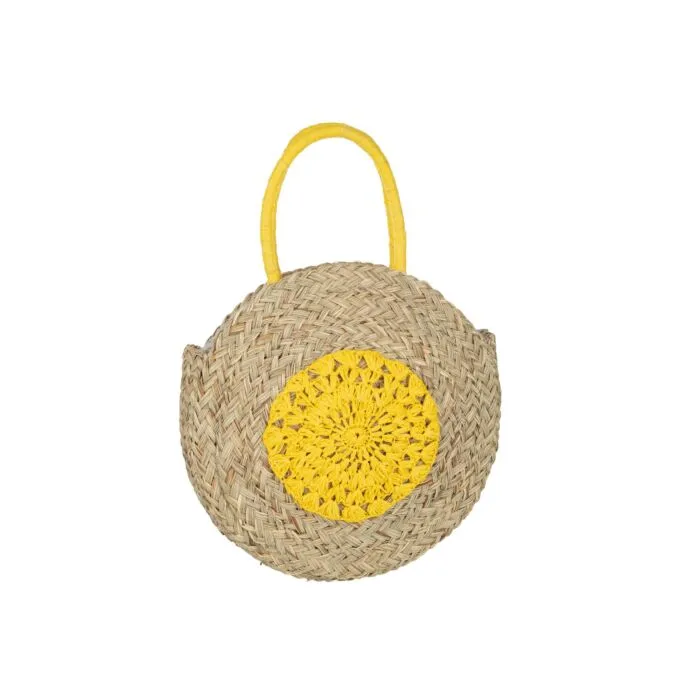 Zelora, sac de plage bohème, jonc de mer jaune