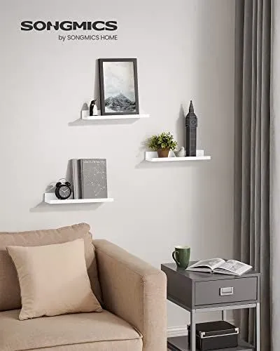 Ensemble d'étagères murales blanches : Rangement et décoration élégants, 3 étagères, 38x10 cm, MDF durable, assemblage facile