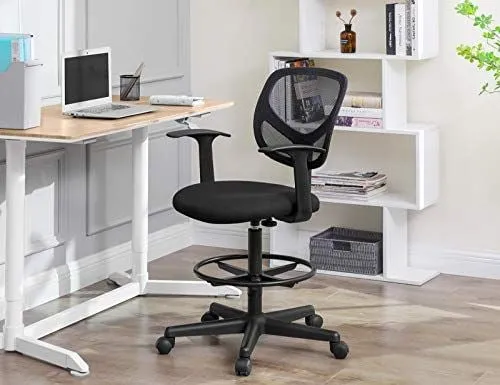 Chaise de bureau ergonomique avec accoudoirs, hauteur 55-75cm, capacité 120kg