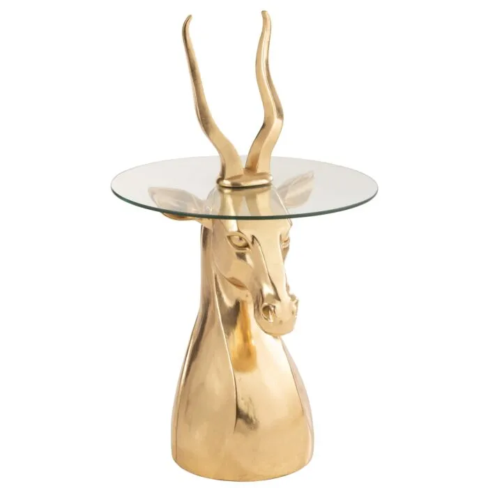 Antilope, tables gigognes modernes, résine dorée