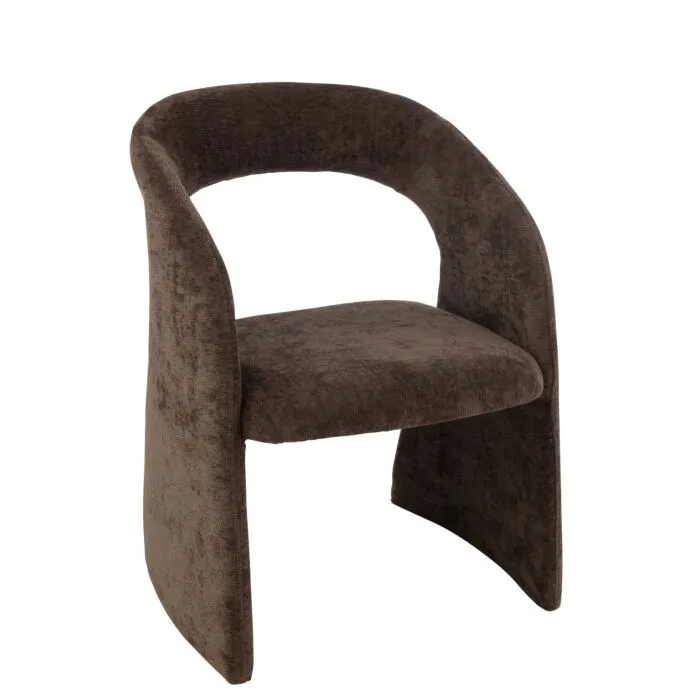 Anisabelle, chaise de salon, textile brun foncé