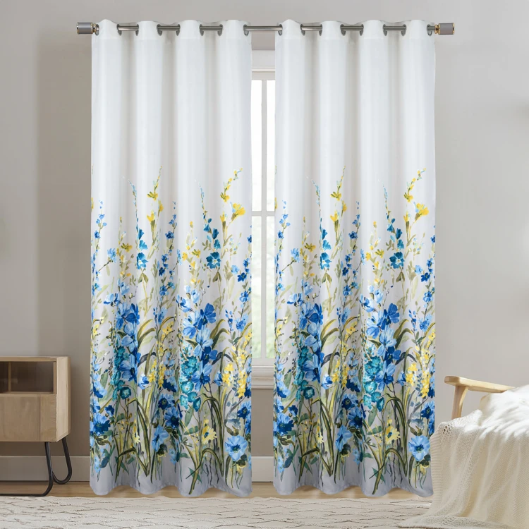 Paire de Rideaux occultants motif floral