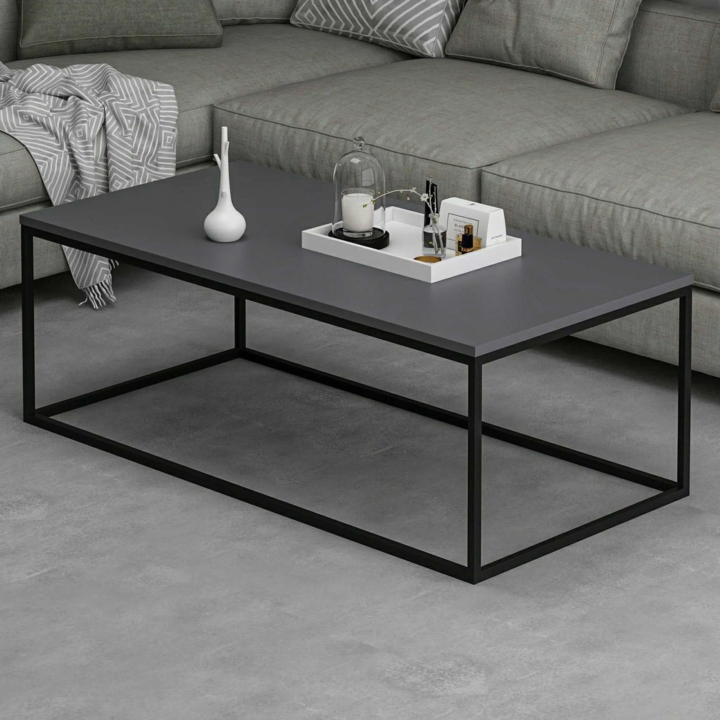 Tiger Table basse | 100 % MÉLAMINE | Anthracite