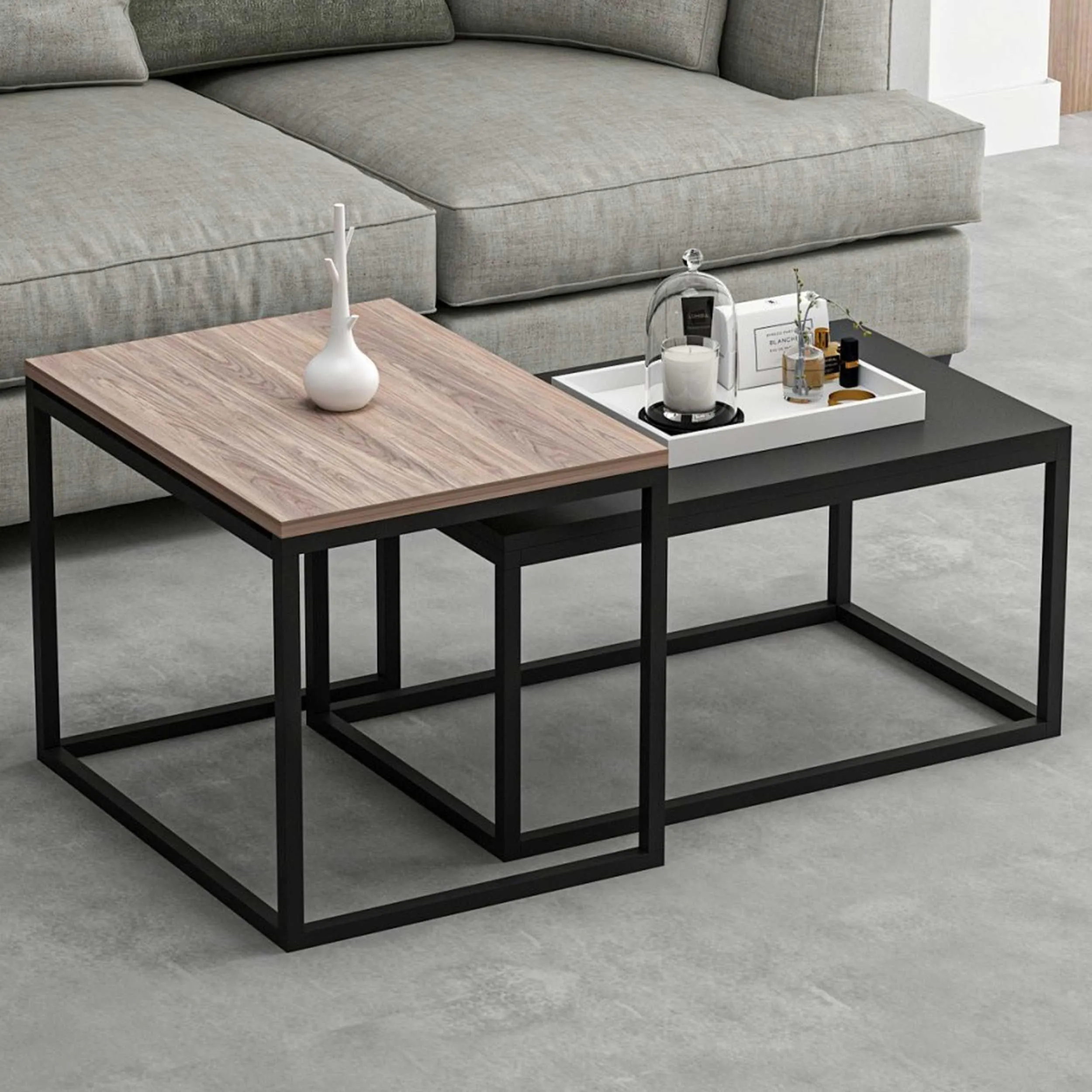 Leka Table basse | 100 % MÉLAMINE | Noir