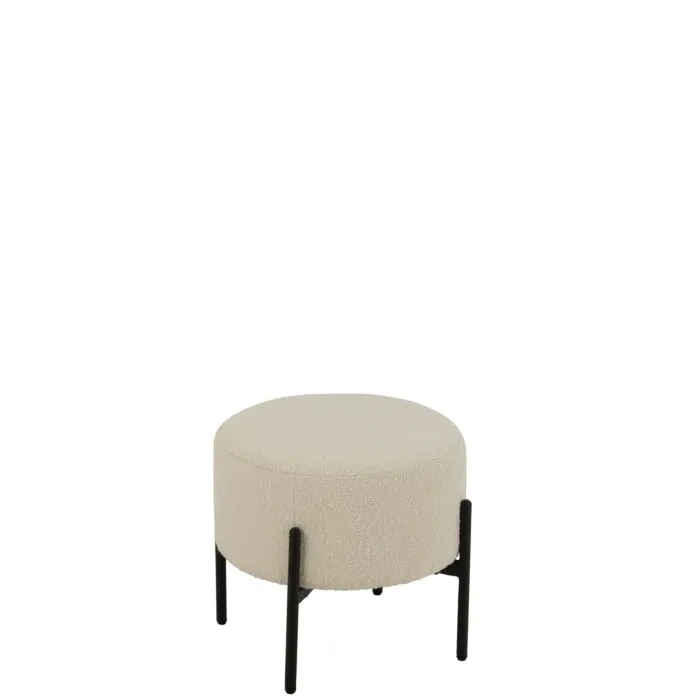 Zylona, tabouret contemporain, métal blanc et noir