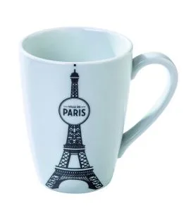 Mug rond blanc porcelaine 45 cl Ville De Paris Pillivuyt