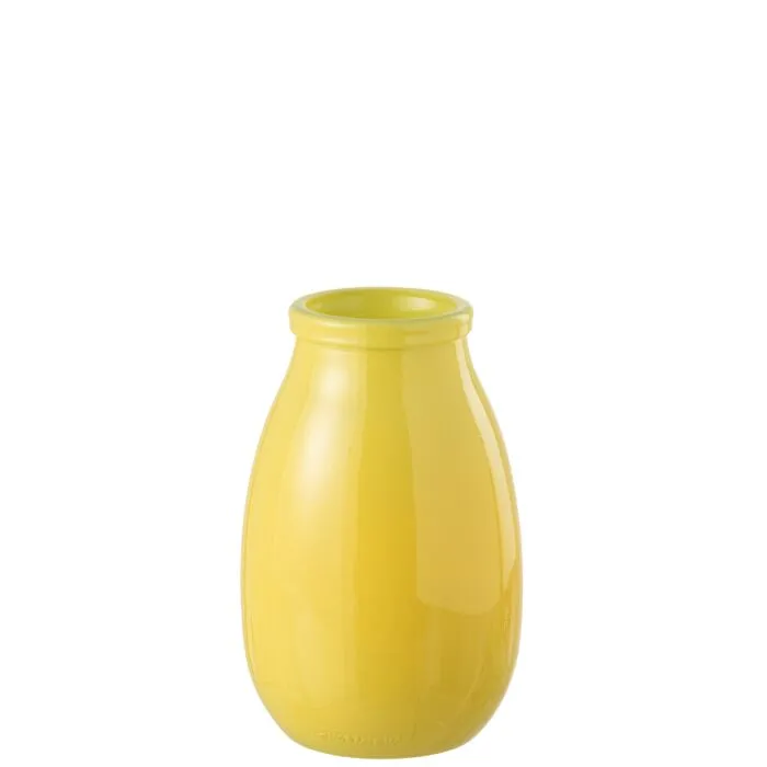 Zonéa, vase contemporain, verre jaune