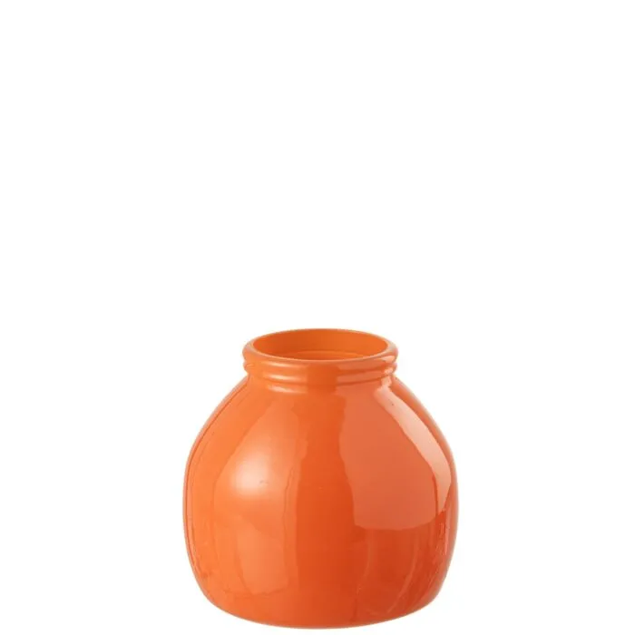 Zomira, vase en verre, orange lumineux