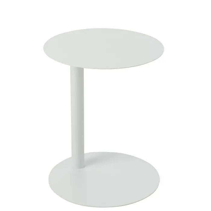 Zoméris, table d'appoint, métal blanc