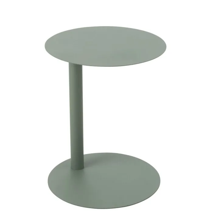 Zomeris, table d'appoint ronde, métal vert