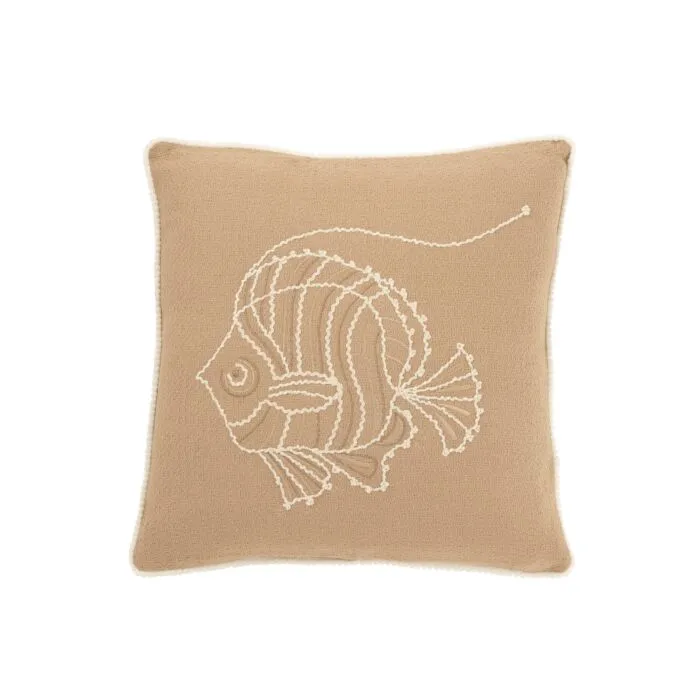 Zomera, coussin décoratif, coton beige crème