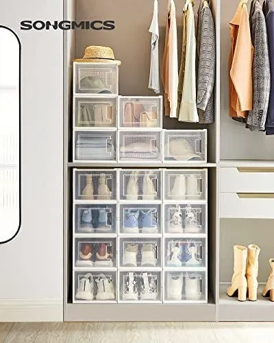 Boîte de rangement classique pour chaussures empilables, 18 pièces, jusqu'à la pointure 12