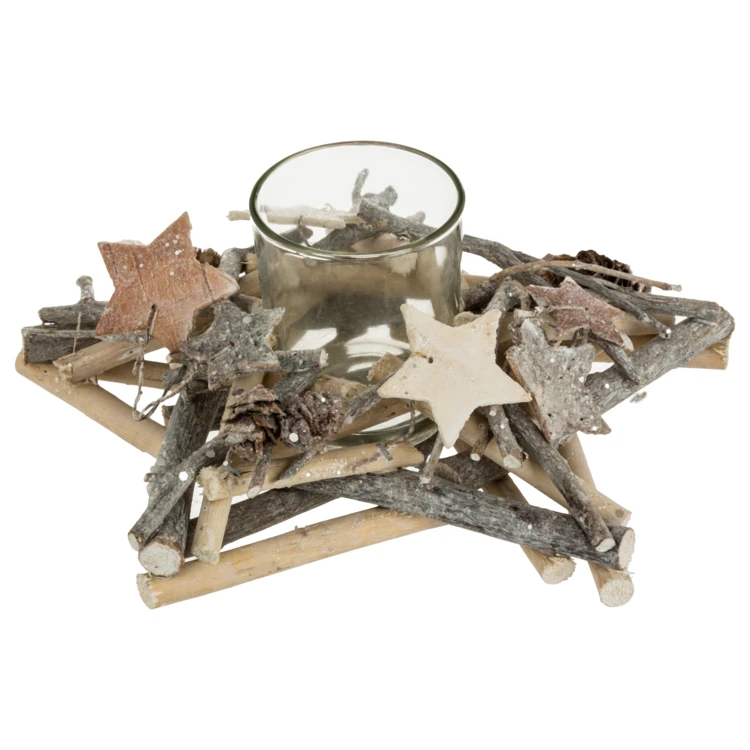 Photophore étoile en bois