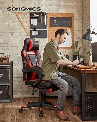 Chaise de bureau ergonomique : Noir/Rouge | Capacité 150Kg