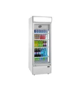 Armoire vitrine à boisson réfrigérée 1 porte blanc froid positif 360 L 4 niveaux Proinox