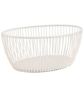 Corbeille à pain et à fruits ovale blanc métal 20x15x8 cm Svart Aps