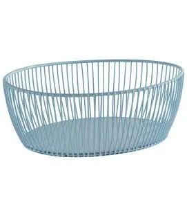 Corbeille à pain et à fruits ovale bleu métal 24x19x8 cm Svart Aps