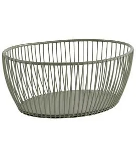 Corbeille à pain et à fruits ovale vert métal 20x15x8 cm Svart Aps