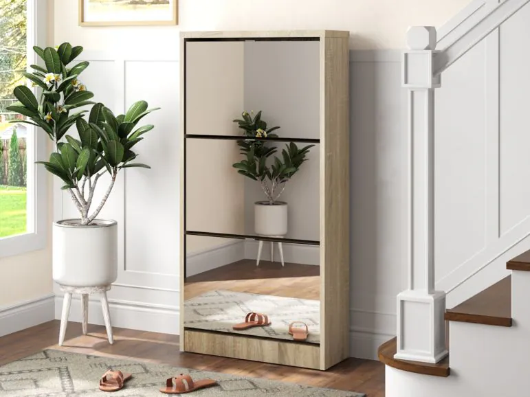 Meuble à chaussures MATSORIS 3 portes chêne sonoma