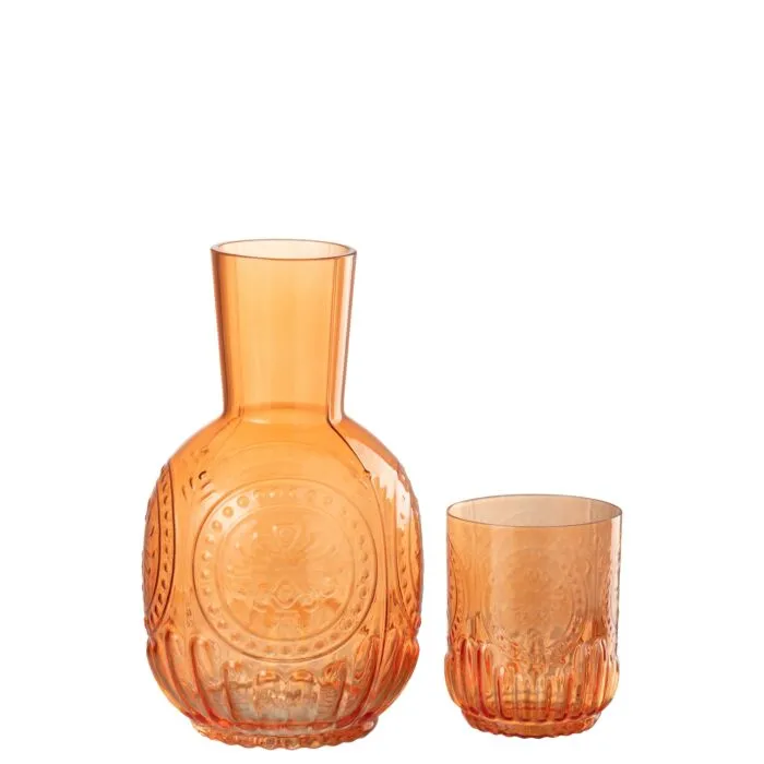 VerreLuxe, carafe design, orange lumineux