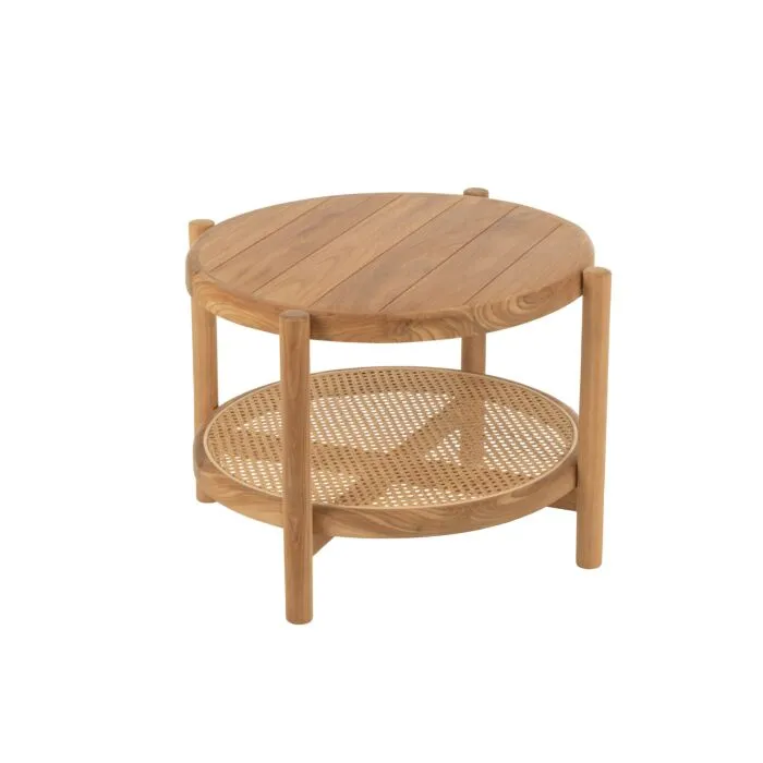 Zomeria, table d'appoint exotique, teck naturel