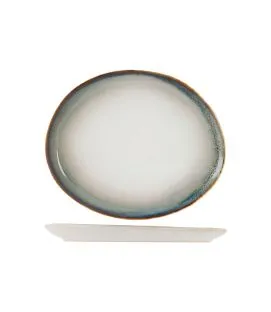 Assiette à dessert ovale blanc porcelaine 21x17 cm Akoya Proof