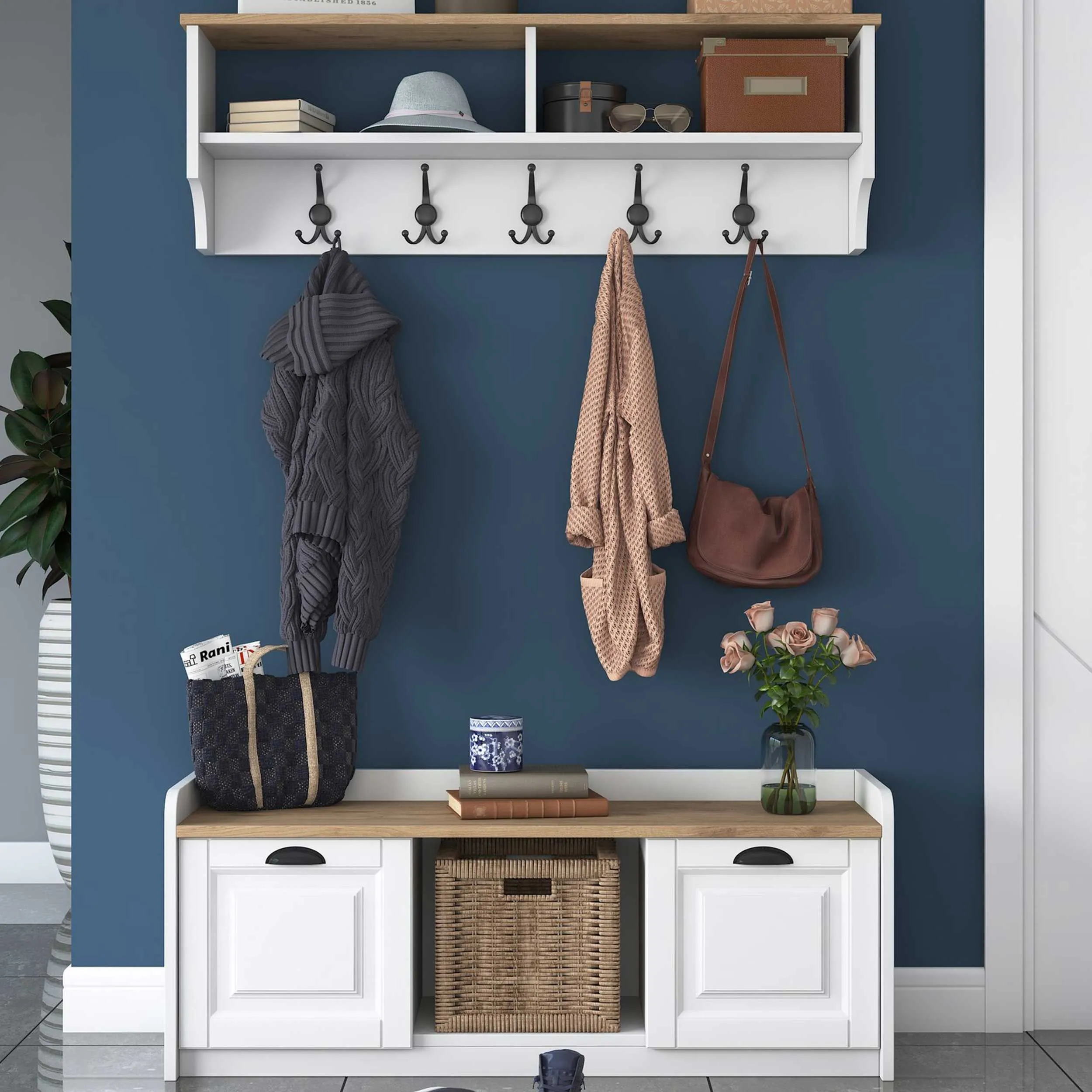 Wren vestiaire | 100% mélaminé | Noyer blanc