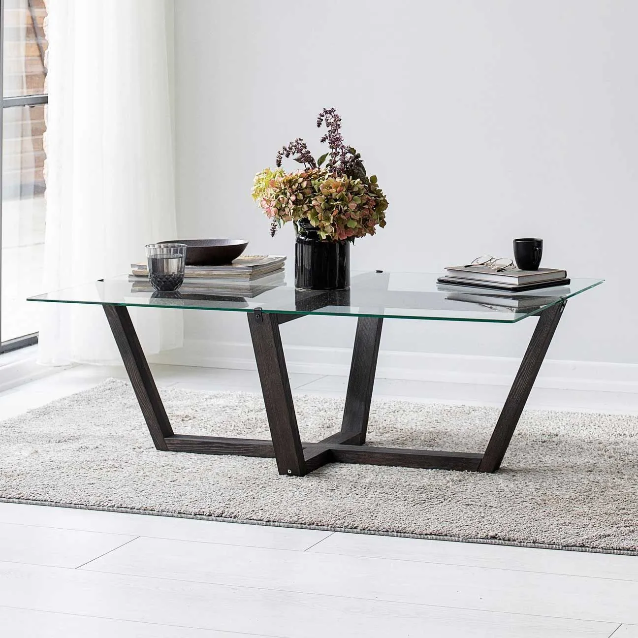 Amalfi Table basse | VERRE TREMPÉ | Anthracite
