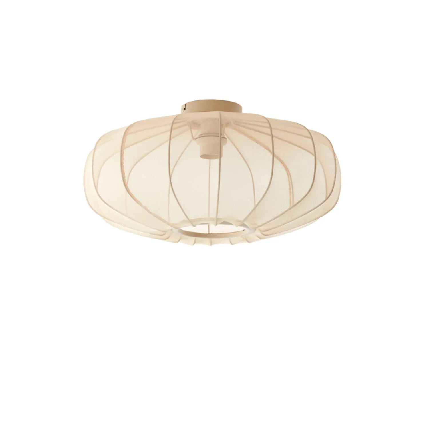 Plafonnier rond en coton beige Light & Living Plumalia – l. 50 cm