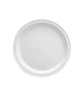Assiette rond blanc acier émaillé Ø 22 cm Use & Reuse Pintinox (60 pièces)