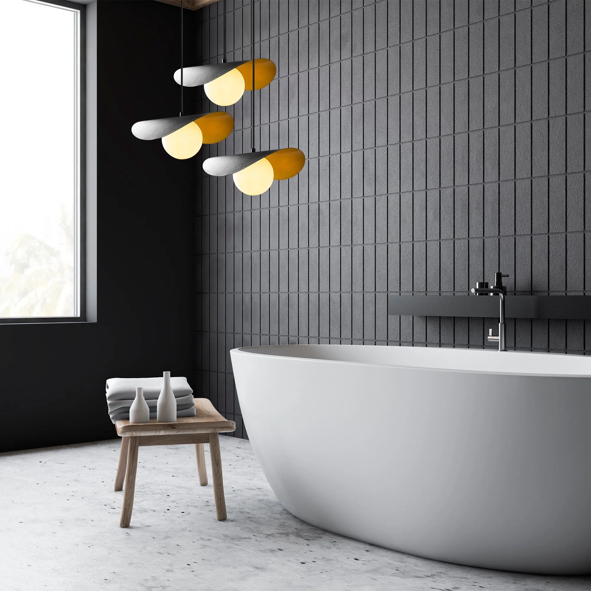 Vatoz Lustre | CORPS EN MÉTAL | Noir