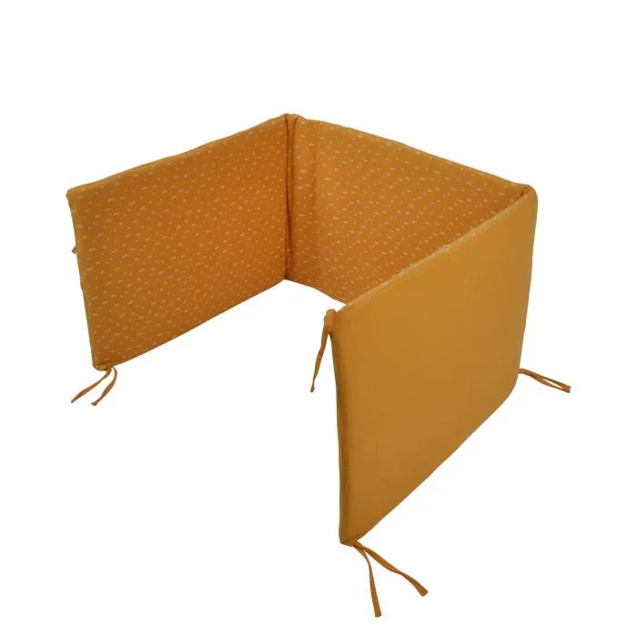 TOUR DE LIT GAZE DE COTON 40X180CM MOUTARDE