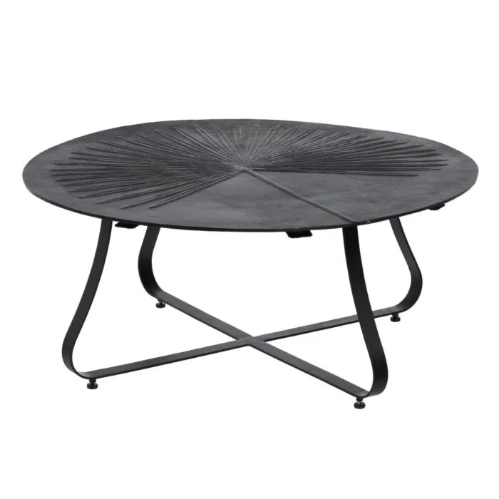 Julien, table basse en aluminium et fer, noir
