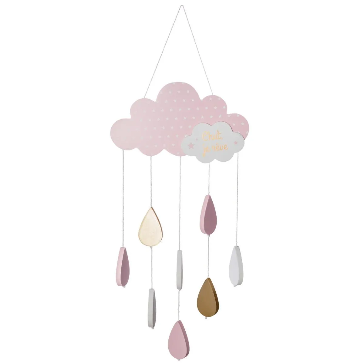 SUSPENSION NUAGE ROSE