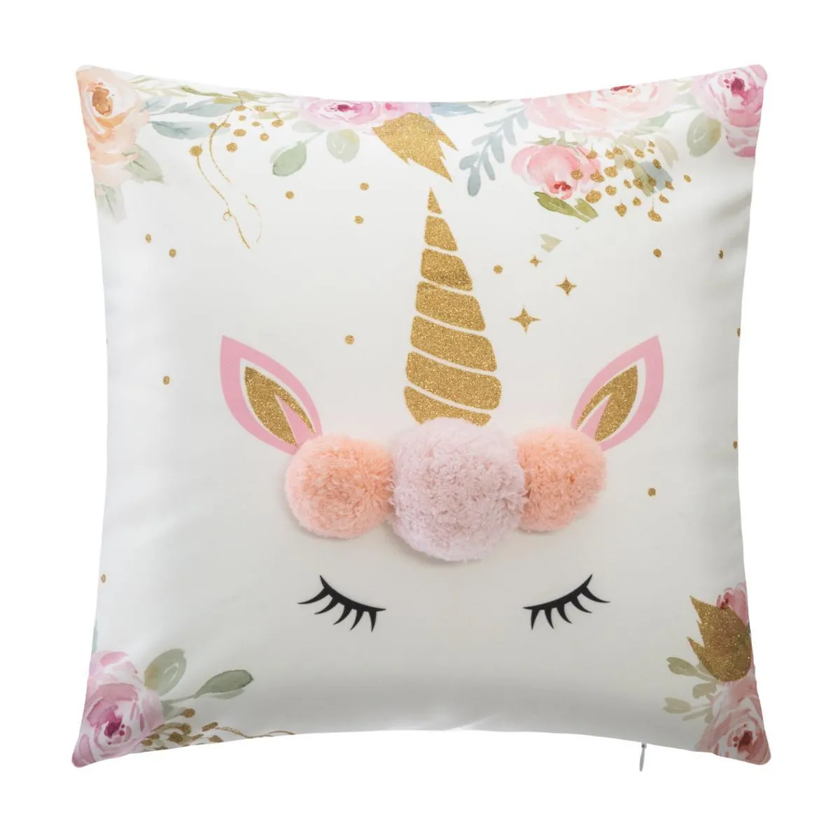 COUSSIN LICORNE POMPOM