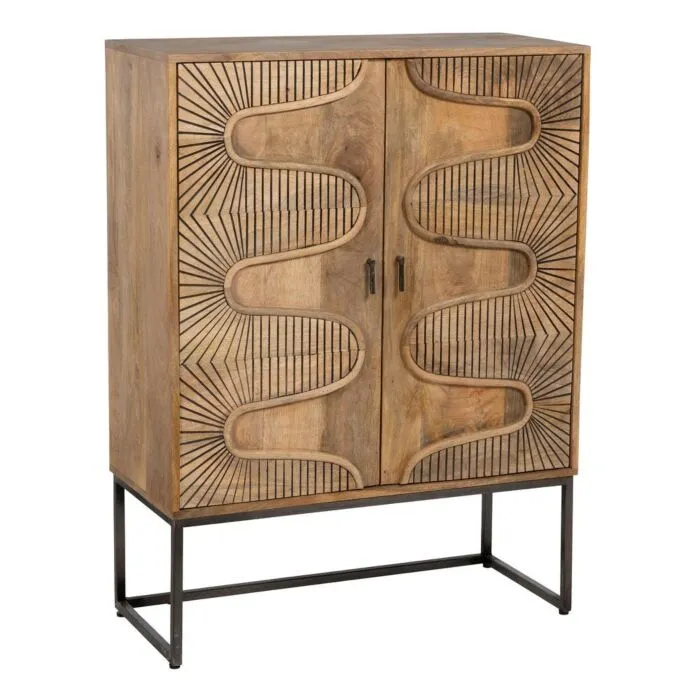 Amélie, armoire en bois de manguier, marron