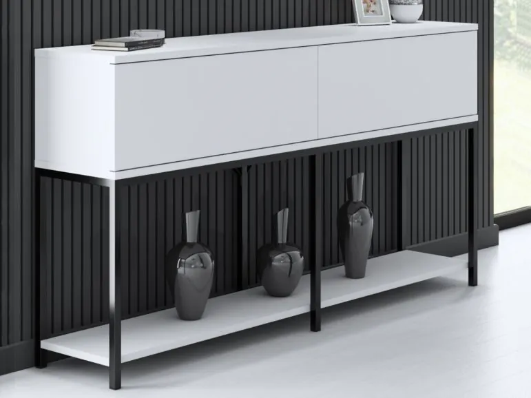 Console LODINO 150 cm noir/blanc