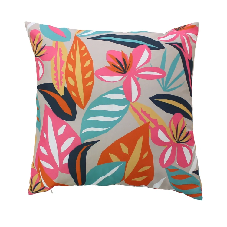 Coussin extérieur impression fleurie