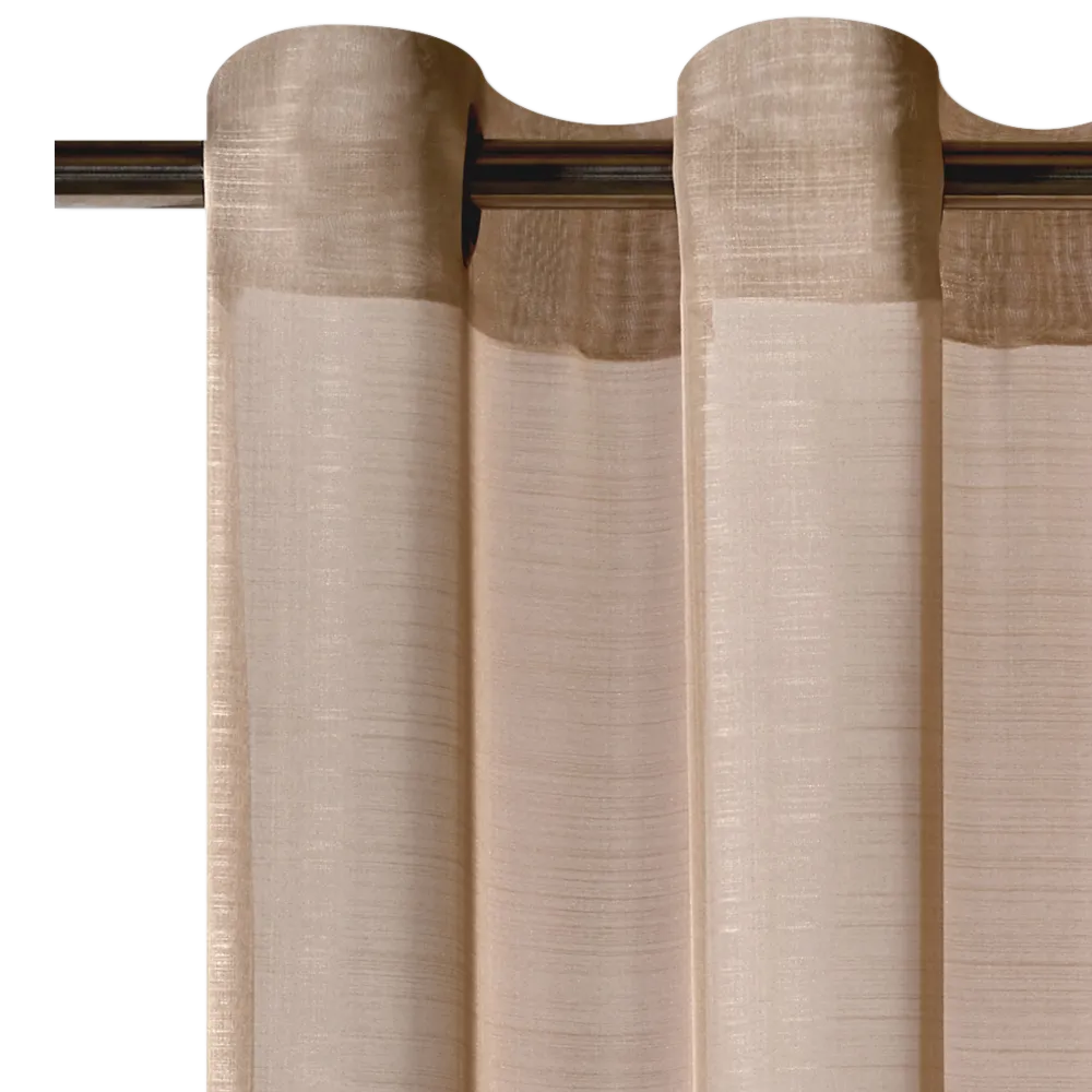 Voilage ÉTAMINE GIVRÉE coloris taupe 145 x 240 cm - 4MURS