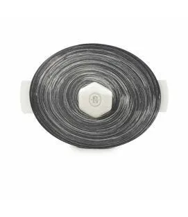 Couvercle pour cocotte ovale noir porcelaine culinaire 32,5x26,5 cm Revolution 2 Revol