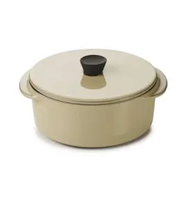 Cocotte avec couvercle rond beige porcelaine culinaire Ø 12 cm Caractère Revol
