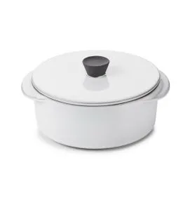 Cocotte avec couvercle rond blanc porcelaine culinaire Ø 12 cm Caractère Revol
