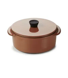 Cocotte avec couvercle rond rouge porcelaine culinaire Ø 12 cm Caractère Revol