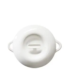 Cocotte avec couvercle rond Blanc albâtre porcelaine culinaire Ø 22 cm Bombance Revol