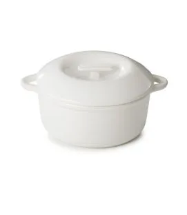 Cocotte avec couvercle pour induction rond Blanc albâtre porcelaine culinaire Ø 22 cm Bombance Revol