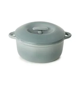 Cocotte avec couvercle rond Gris nuage porcelaine culinaire Ø 22 cm Bombance Revol